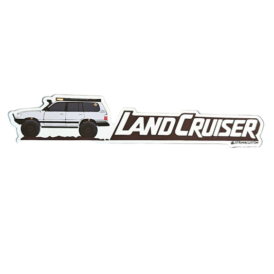 3 Pack White 100/105 Landcruiser with Rear Spare Tyre Stickers (Copy) - AMD Touring