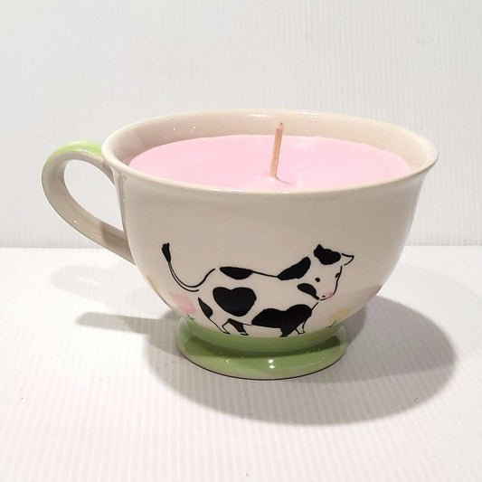 Cow Mug Soy Candle - Moonstone Moss Scent, Handmade in Australia - Free Shipping - AMD Touring