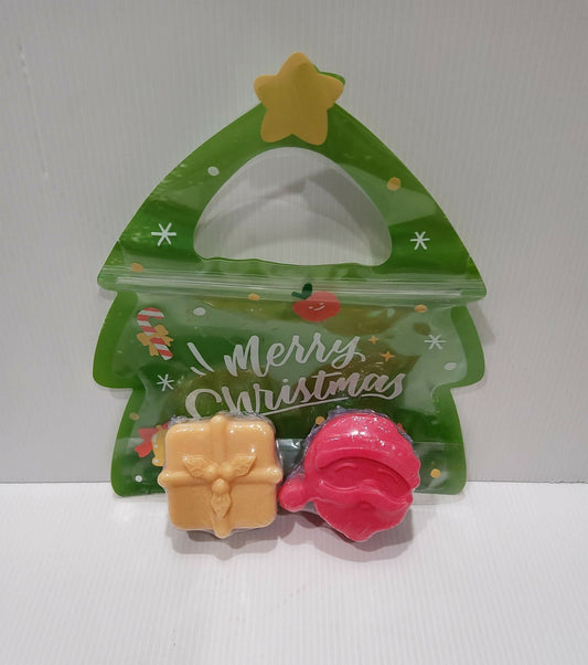 Handmade Soap - Present & Santa - 2 x Soaps - Christmas Gift Bag - Vegan Friendly - AMD Touring