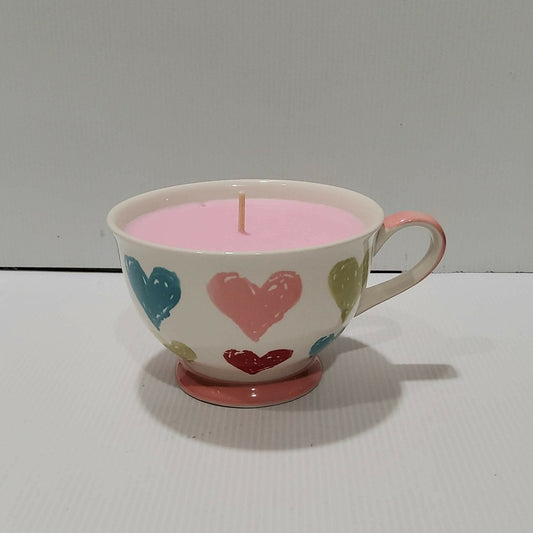 Heart Mug Soy Candle - White Lily & Aloe Fragrance, Handmade in Australia Free Shipping - AMD Touring