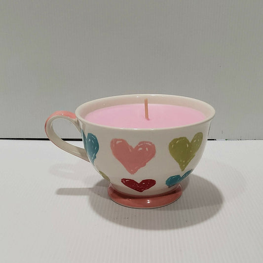 Heart Mug Soy Candle - White Lily & Aloe Fragrance, Handmade in Australia Free Shipping - AMD Touring