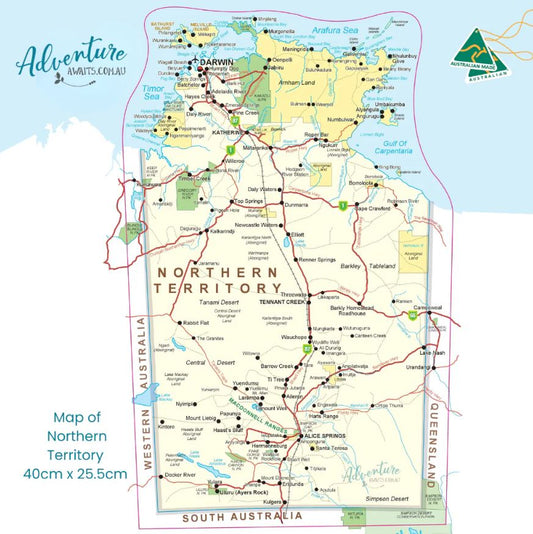 Northern Territory Travel Map Sticker - AMD Touring