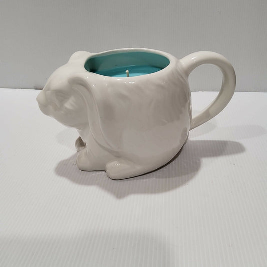 Teacup Candle - Candle in a Mug - Bunny - Large - Soy Candle - Easter - Almond Biscotti - AMD Touring