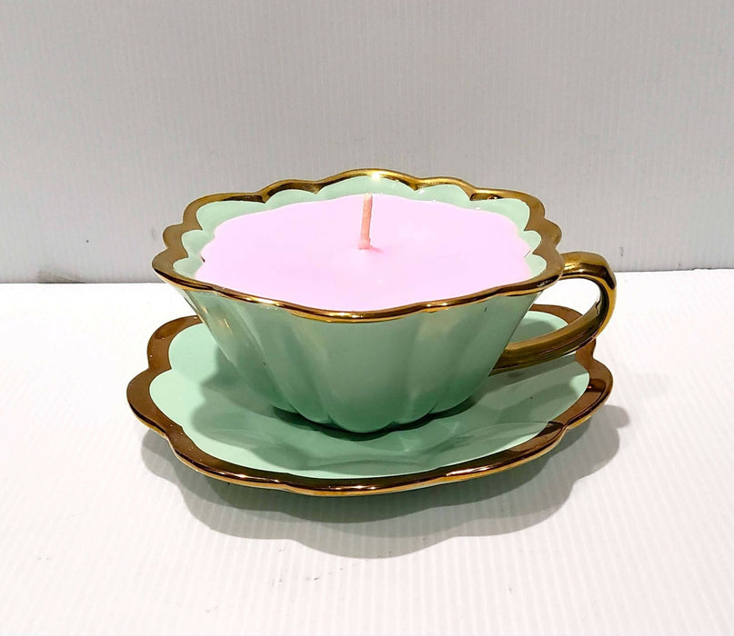 Teacup Candle - Candle in a Teacup - Soy Candle - Sweet Pea Fragrance - AMD Touring