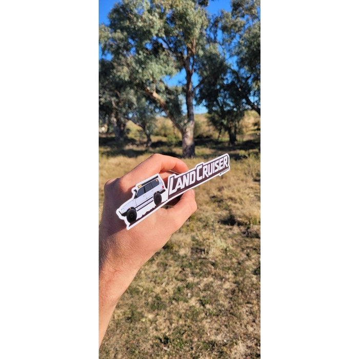 3 Pack White 100/105 Landcruiser with Awning Stickers - AMD Touring