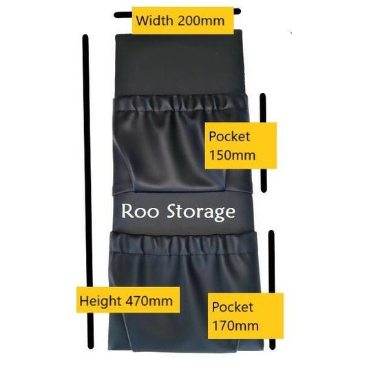 Caravan storage pocket mini double 200 x 470mm Premium faux Leather