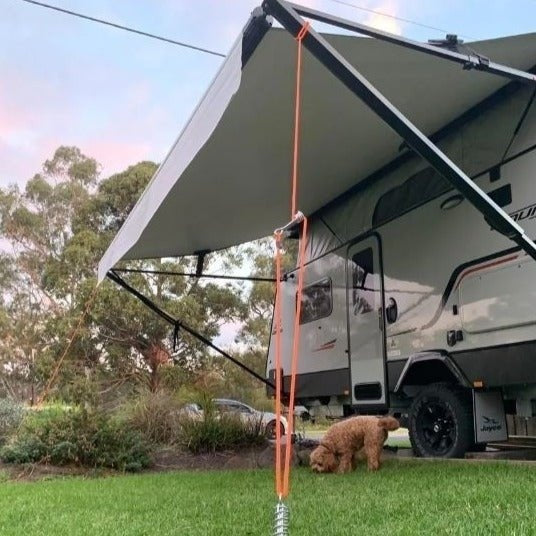 HUAALIUCHE RV Awning Tie Down Kit - Adjustable Support Poles For Campers & Trailers
