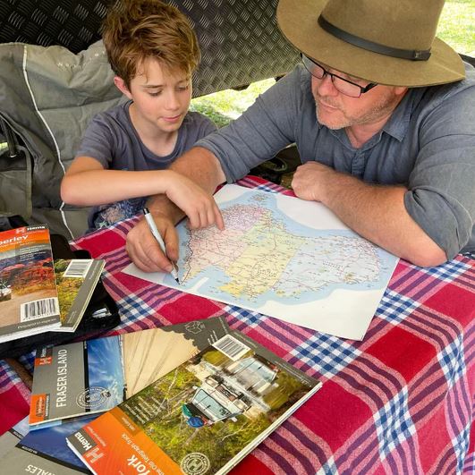 Large Rainbow Map of Australia Sticker – UV Protected Outdoor Travel Tracker