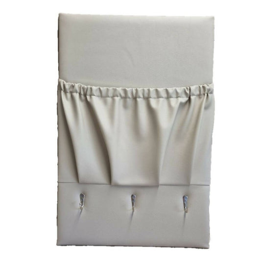 Marine Vinyl, 400mm (w) x 600mm (h) - Caravan storage pocket with Hooks