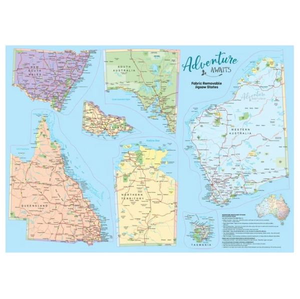 Australian States Jigsaw Map Sticker - AMD Touring