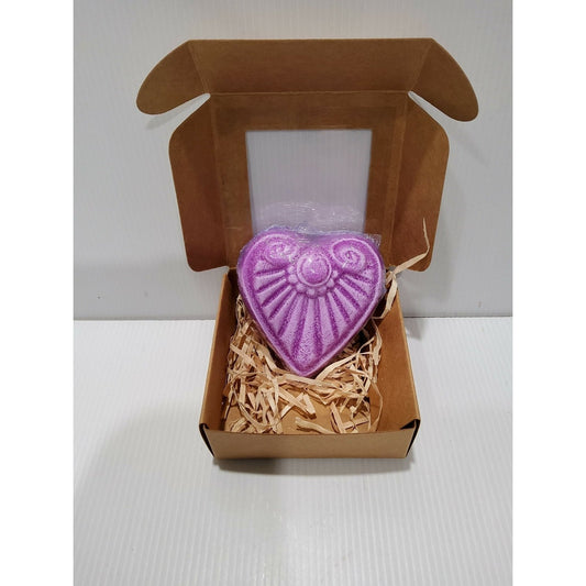Handmade Soap - Heart Shaped - Purple - Rose Geranium Fragrance - Gift Box - No Palm Oil - Vegan Friendly - AMD Touring