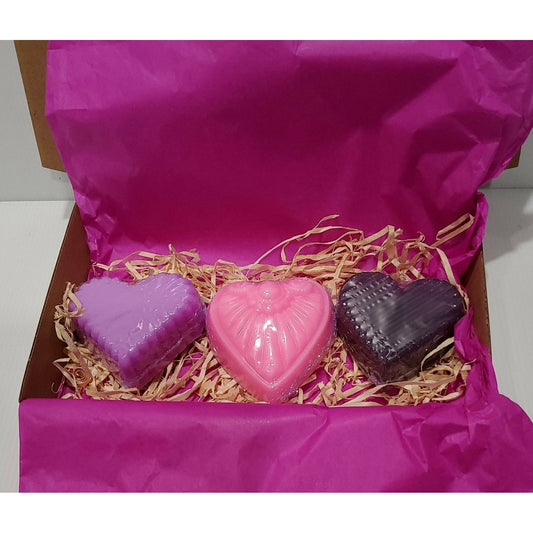 Handmade Soap - Hearts - Floral Fragrance - Gift Box - 3 x Soaps- No Palm Oil - Vegan Friendly - Free Shipping - AMD Touring