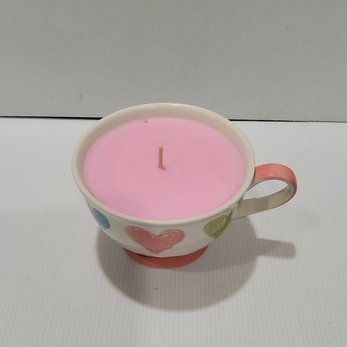Heart Mug Soy Candle - White Lily & Aloe Fragrance, Handmade in Australia Free Shipping - AMD Touring