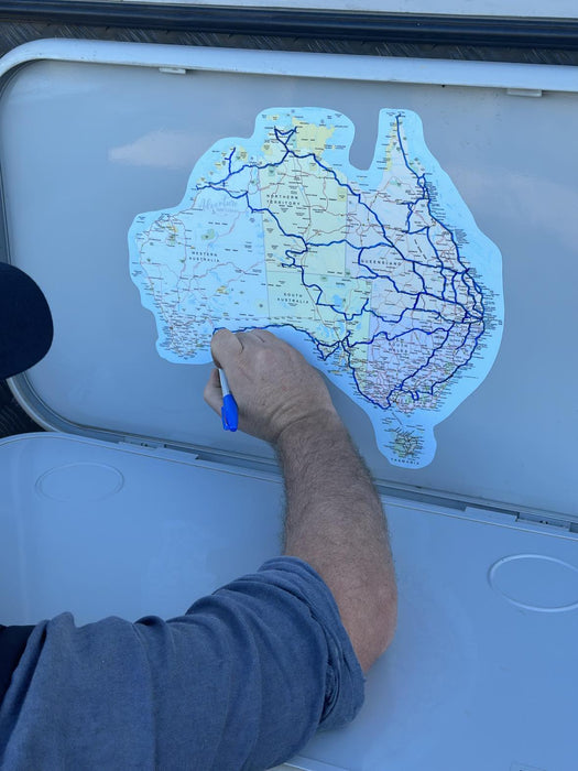 Large Rainbow Map of Australia Sticker – UV Protected Outdoor Travel Tracker - AMD Touring