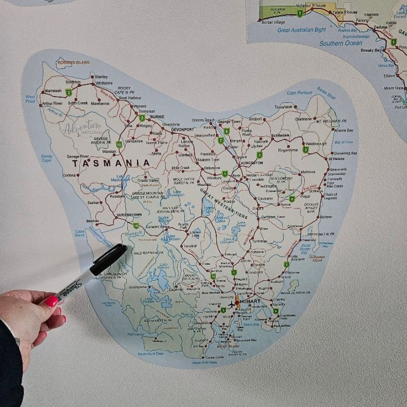 Tasmania Travel Map Sticker - AMD Touring