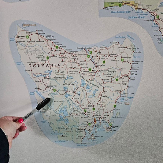 Tasmania Travel Map Sticker - AMD Touring