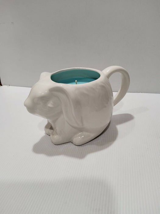 Teacup Candle - Candle in a Mug - Bunny - Large - Soy Candle - Easter - Almond Biscotti - AMD Touring