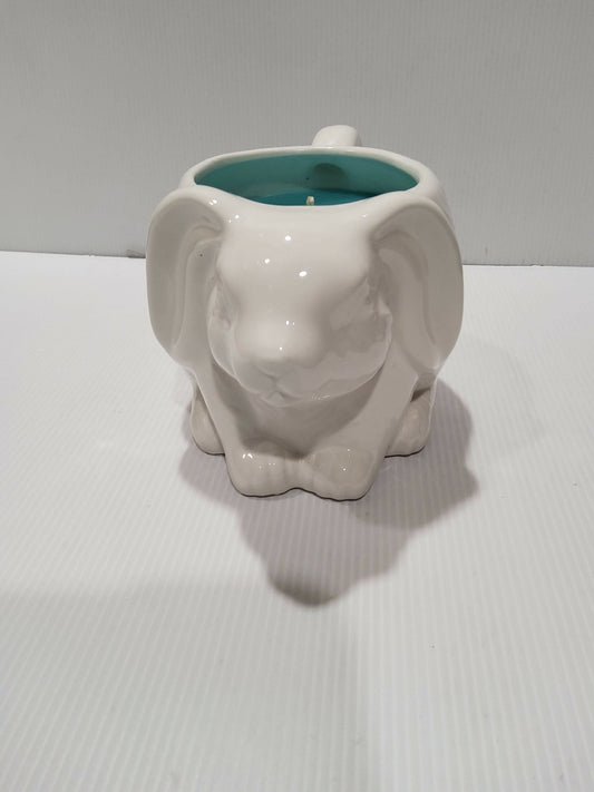 Teacup Candle - Candle in a Mug - Bunny - Large - Soy Candle - Easter - Almond Biscotti - AMD Touring