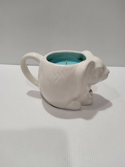 Teacup Candle - Candle in a Mug - Bunny - Large - Soy Candle - Easter - Almond Biscotti - AMD Touring
