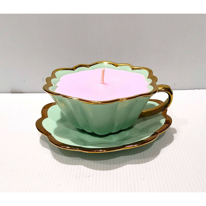 Teacup Candle - Candle in a Teacup - Soy Candle - Sweet Pea Fragrance - AMD Touring