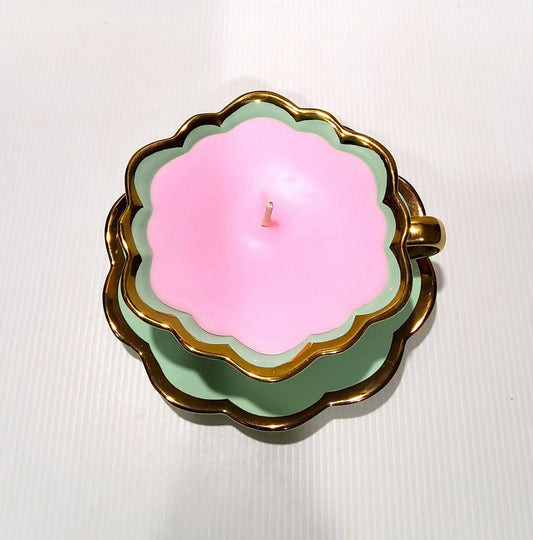 Teacup Candle - Candle in a Teacup - Soy Candle - Sweet Pea Fragrance - AMD Touring
