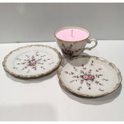 Teacup Candle - Vintage - Candle in Teacup - Soy Candle - Peony Bouquet - AMD Touring