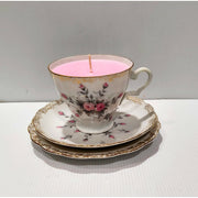 Teacup Candle - Vintage - Candle in Teacup - Soy Candle - Peony Bouquet - AMD Touring