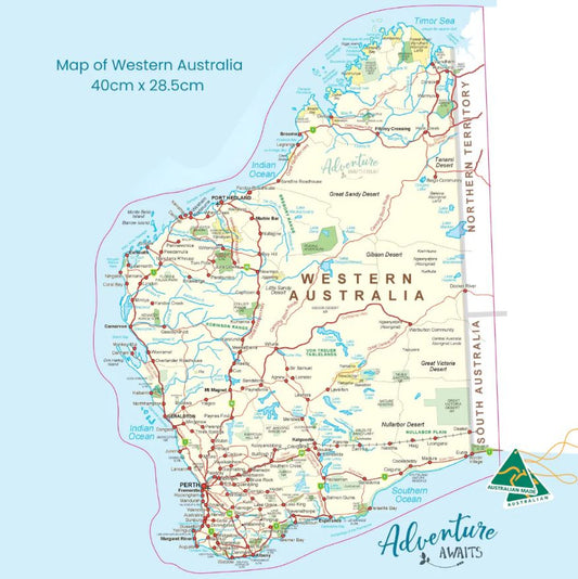 Western Australia Travel Map Sticker - AMD Touring