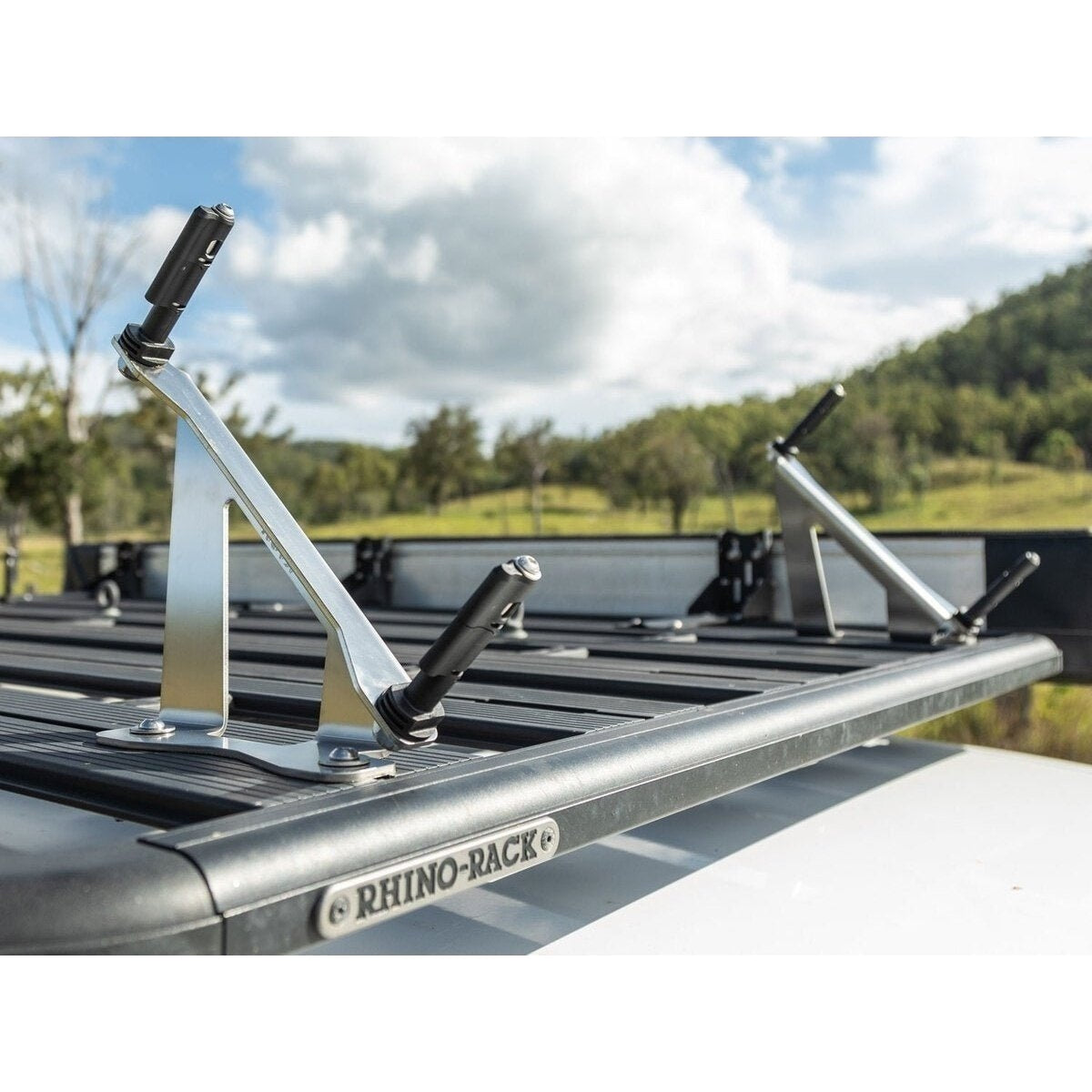 Angled Wind Deflector Maxtrax Mounts to suit Rhino-Rack Pioneer Platform - AMD Touring