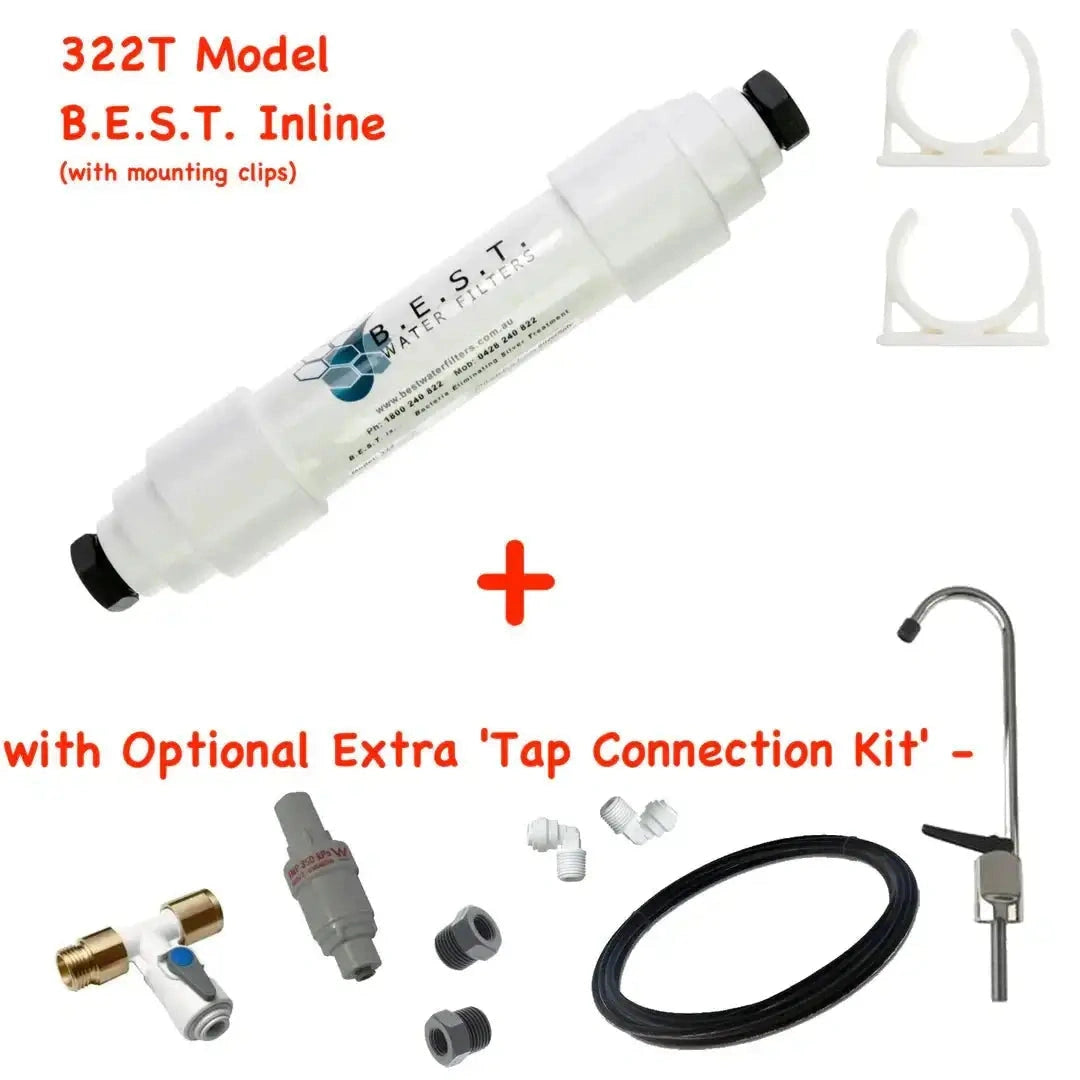 B.E.S.T inline water filter (1/2" thread with mounting clips) - AMD Touring