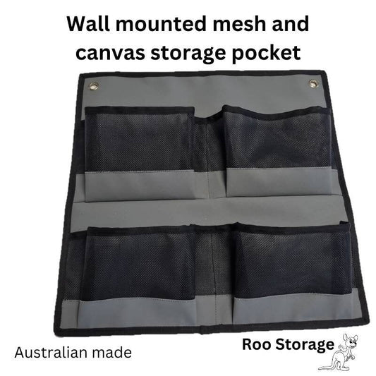 Canvas and Mesh hanging storage pockets - AMD Touring