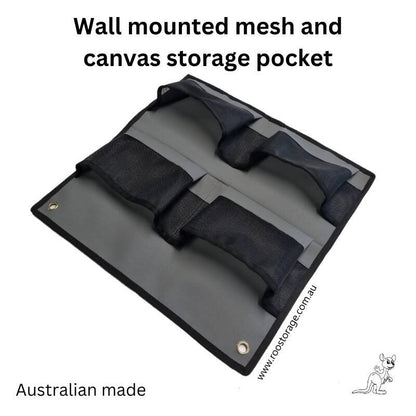 Canvas and Mesh hanging storage pockets - AMD Touring
