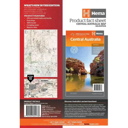 Central Australia | Iconic Map - Hema Maps - AMD Touring