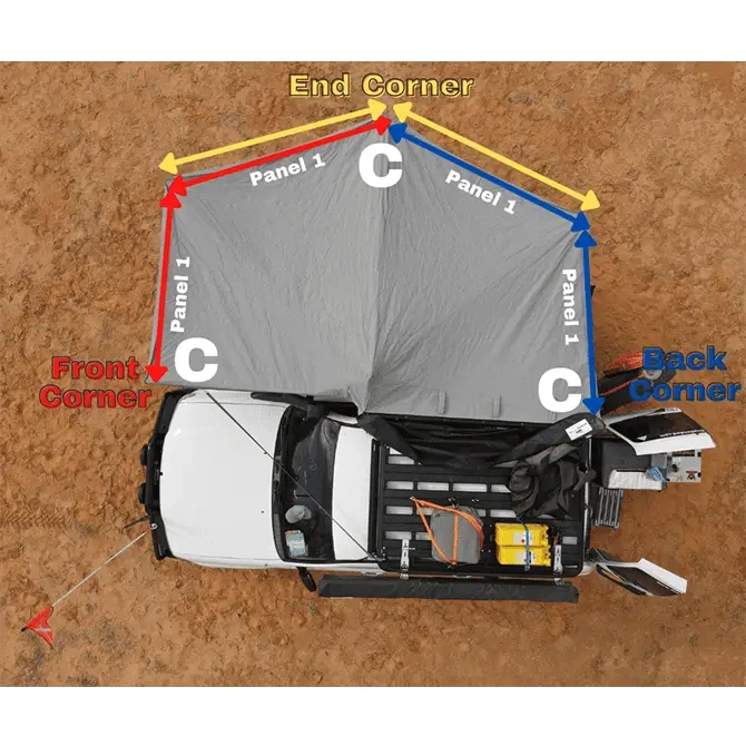 Destination 4wd Awning corner walls - AMD Touring