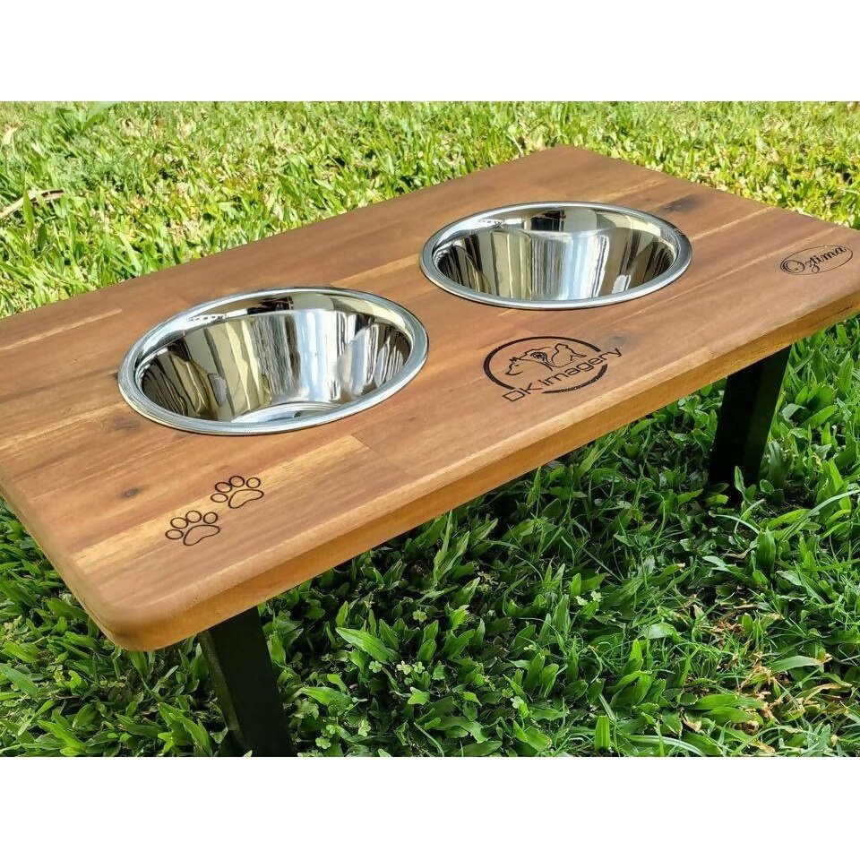 Elevated Dog Feeding Station Small Flat Pack Free Engraving - AMD Touring