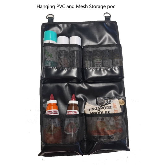 Hanging mesh and PVC storage for camping and UTE - AMD Touring