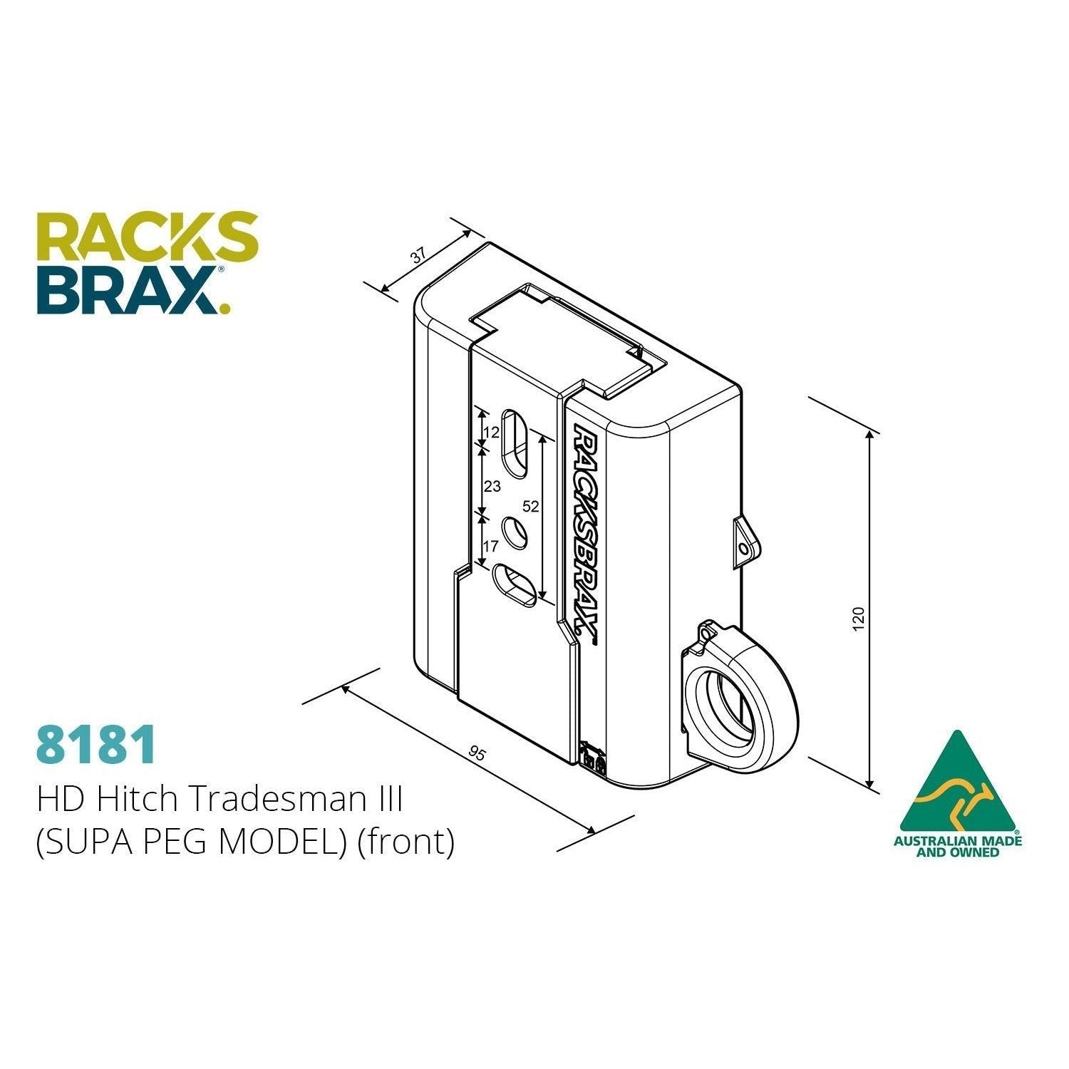 HD Hitch Tradesman lll + supa peg awning -RacksBrax - AMD Touring