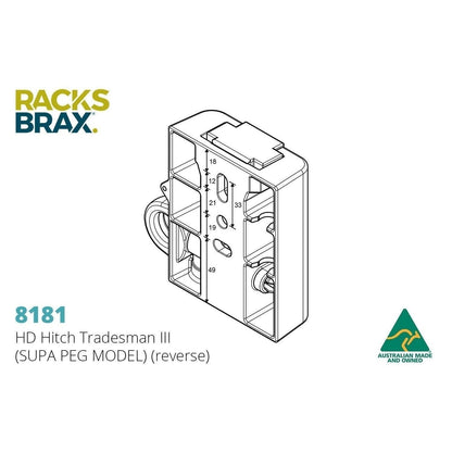 HD Hitch Tradesman lll + supa peg awning -RacksBrax - AMD Touring