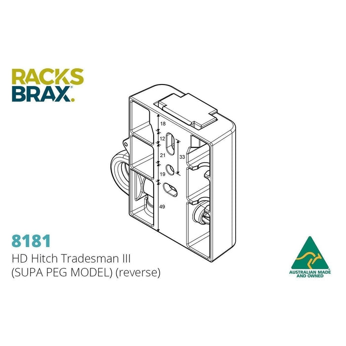 HD Hitch Tradesman lll + supa peg awning -RacksBrax - AMD Touring