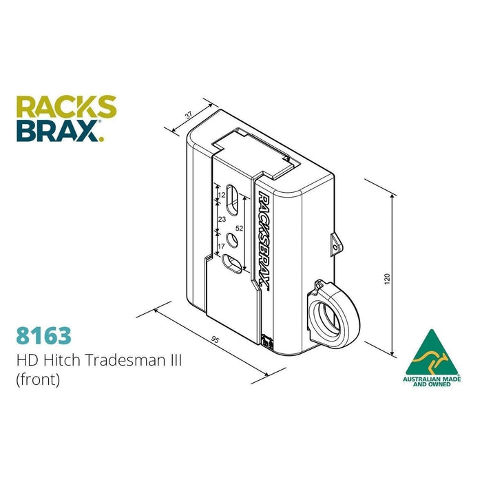 HD Hitch Tradesman lll + supa peg awning -RacksBrax - AMD Touring