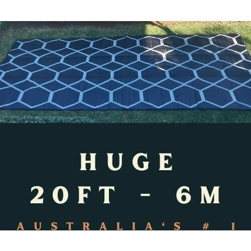 Huge 6.1m Black/Grey Reversible Caravan and Camping Mat - AMD Touring