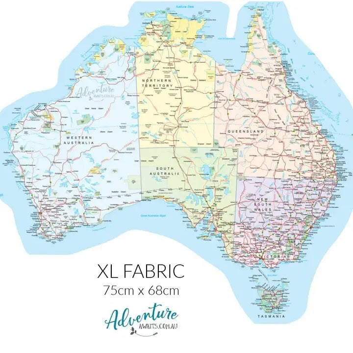 Map of Australia Sticker - EXTRA LARGE UV Outdoors OR Fabric - AMD Touring