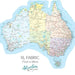 Map of Australia Sticker - EXTRA LARGE UV Outdoors OR Fabric - AMD Touring