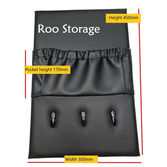 Marine Vinyl 300mm x 450mm Caravan Storage Pocket with Hooks - AMD Touring