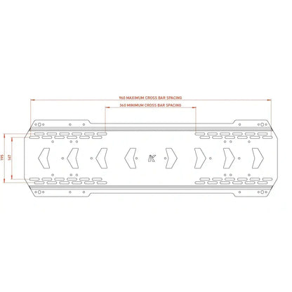 Maxtrax & TRED Mounting Board to suit Cross Bars - AMD Touring