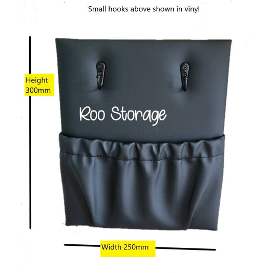 Synthetic Leather caravan storage pocket with hooks - AMD Touring