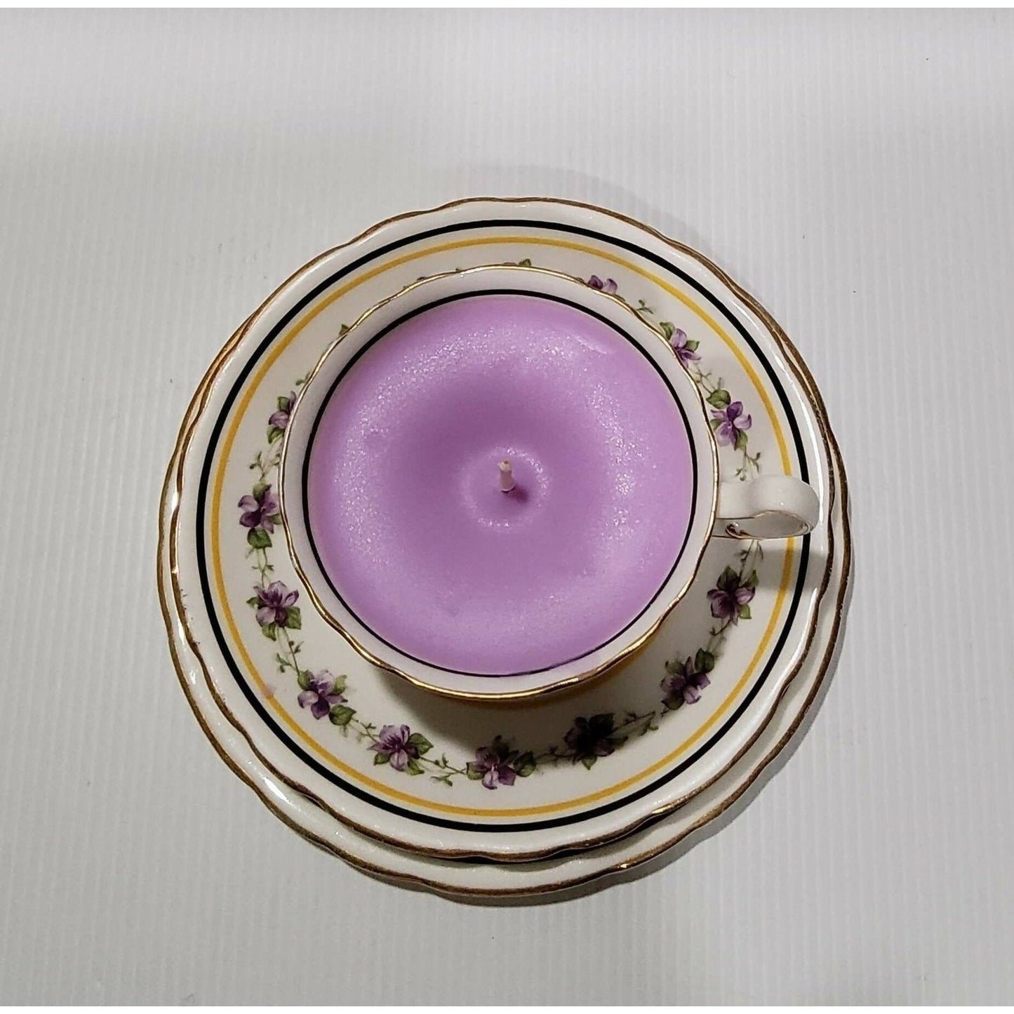 Teacup Candle - Handpoured Soy Candle - Royal Doulton - England - Vintage - Wisteria - Free Shipping - AMD Touring