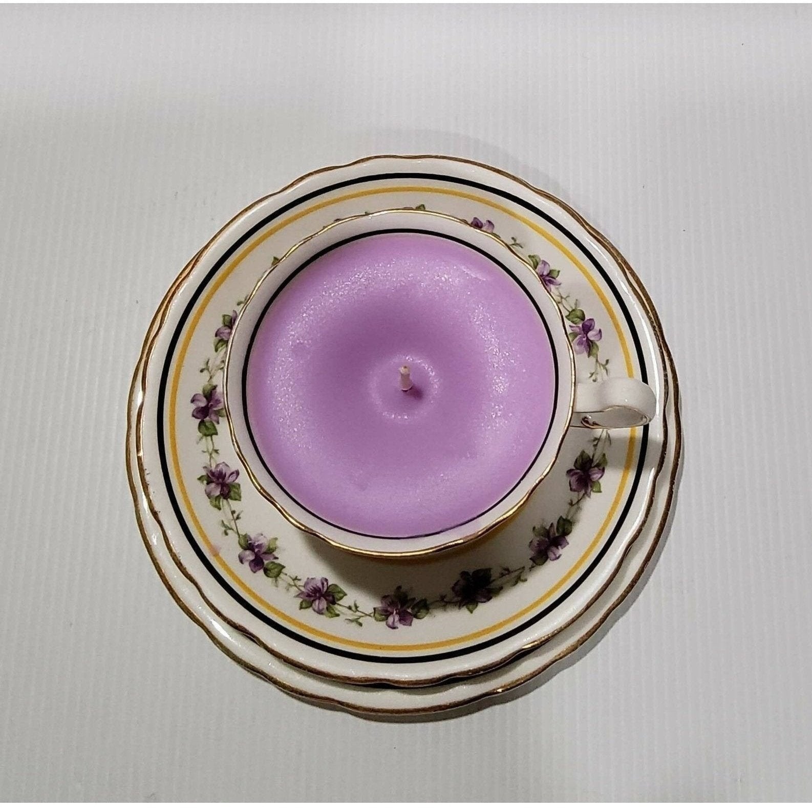 Teacup Candle - Handpoured Soy Candle - Royal Doulton - England - Vintage - Wisteria - Free Shipping - AMD Touring