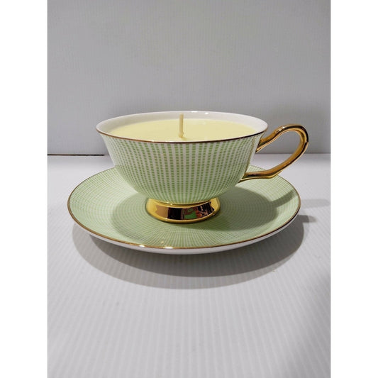 Teacup Candle - Soy Candle - Coconut & Lime Fragrance - Free Shipping - AMD Touring