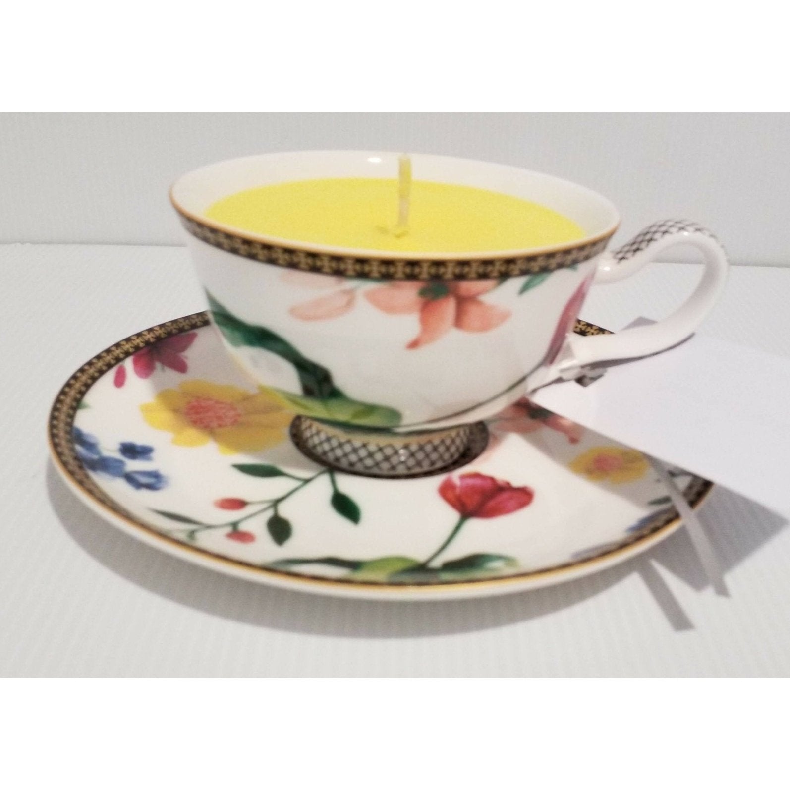Teacup Candle - Soy Candle - Lotus Flower Fragrance - Free Shipping - AMD Touring
